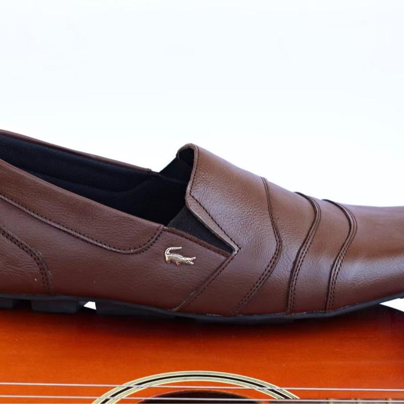 Sepatu Slip On Crocodile Kulitr Asli Pria Trendy Terbaru Termurah Kasual Black Coklat Hitam Flat Shoes 7
