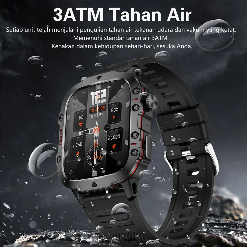 LIGE Jam Tangan Pintar Olahraga Asli Baru 1.96 Inci HD Layar Persegi Panggilan Bluetooth Denyut Jantung Terus Menerus Deteksi Kesehatan Gelang Pintar Tahan Air Smartwatch Hadiah 7