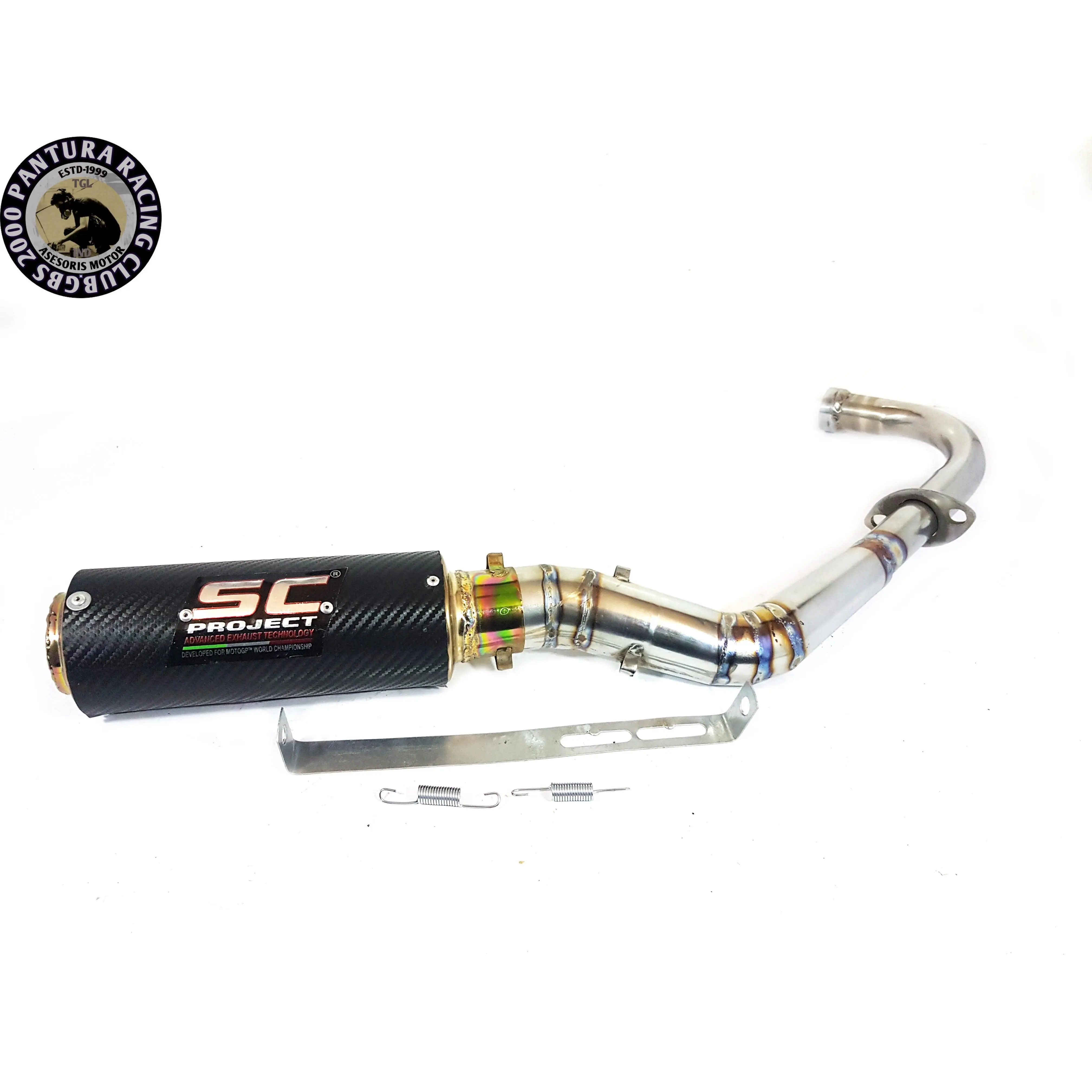 Knalpot SC Project Karbon PNP Buat Pemakain Mio Sporty, Mio Soul, Fino Slincer Karbon Leheran Krom Besi