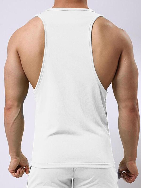 Men's Solid Color Tank Top, Breathable Comfortable Sleeveless Top for Daily Wear, Men's Top for Summer 4