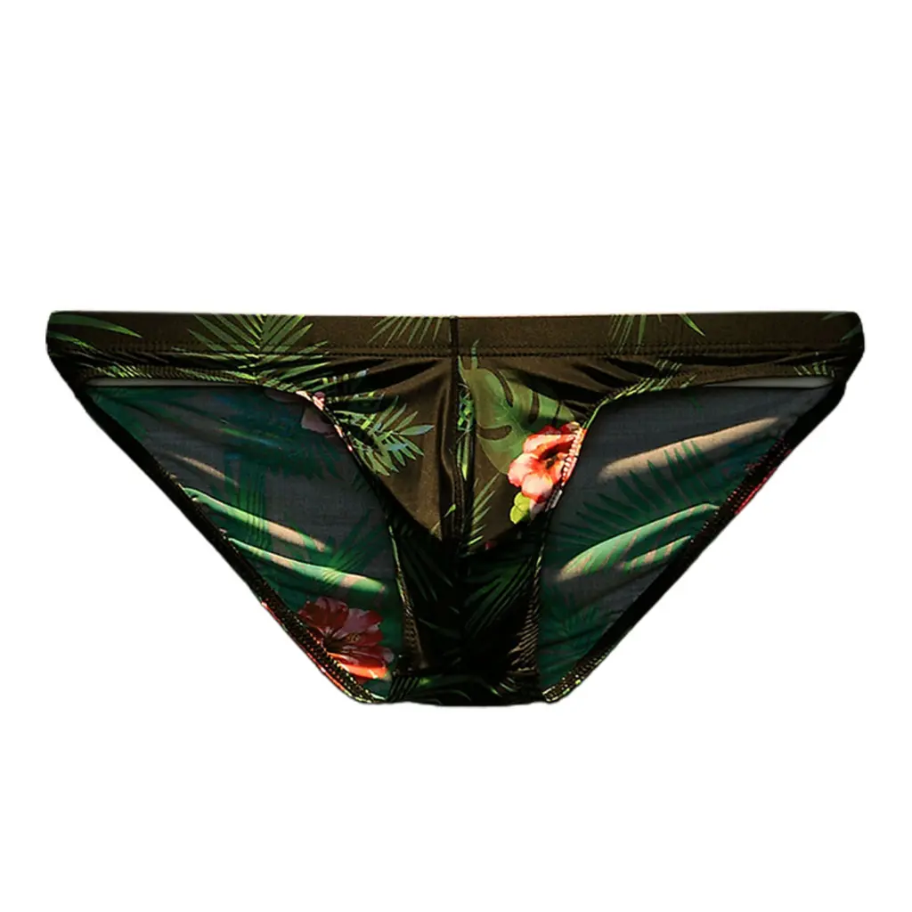 [Gz] Men Underwear Modern Briefs Low Rise Sexy Pattern Men Briefs Solid Color Fashion Trendy Sexy Pattern Briefs for Home Thin