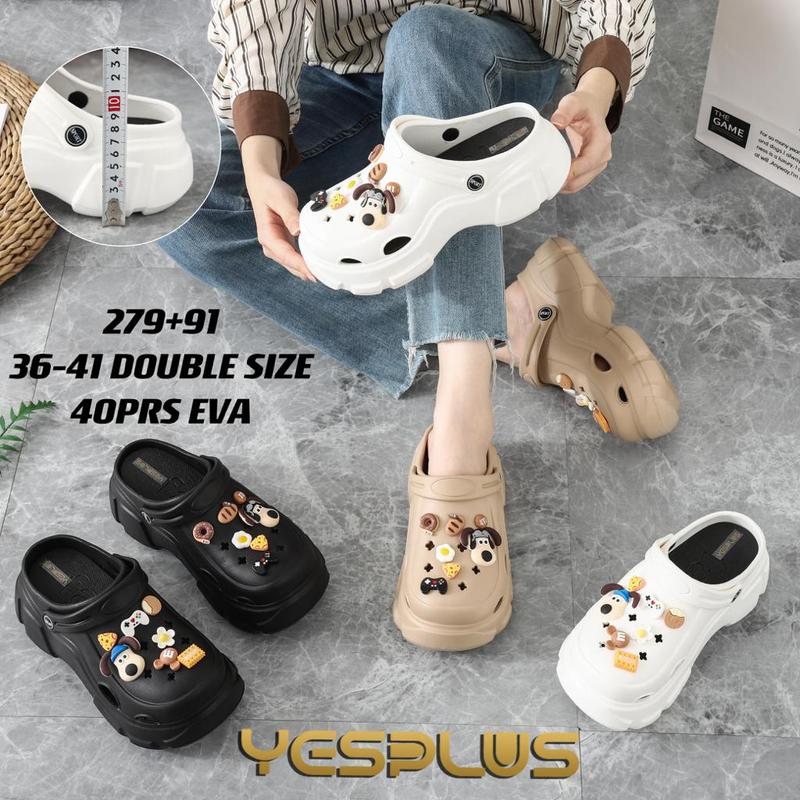 [AURELIO] - Sandal Lebaran 2024 Model baru Jibbitz Dog Variasi Donat Tinggi 7 Cm Karet limitless sandal Wanita 1