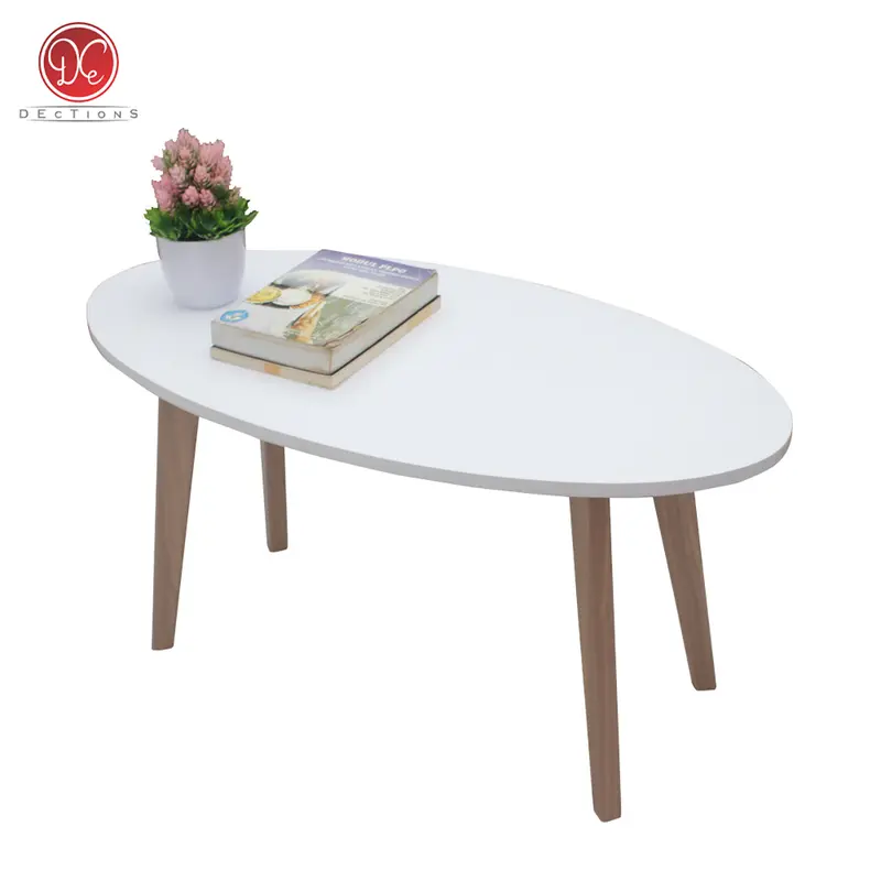 Dections Meja Ruang Tamu Minimalis Oval Scandinavian 80x40cm Meja Kopi - Coffee Table kayu furniture 0