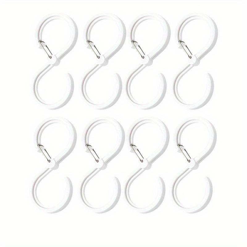Khóa Móc Hình Chữ S, 1 Bộ 8 Chiếc, Cho Nhà Bếp Và Phòng Tắm, Móc Thanh Ngang, Không Cần Khoan, Làm Bằng Nhựa, Móc Treo Quần Áo 1