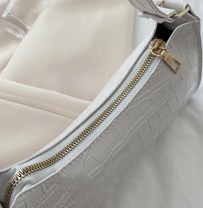 Product Introduction of Fashion PU Leather Bags for Women Alligator Pattern Armpit Handbag Female Small Underarm Messenger Bag Purse 22