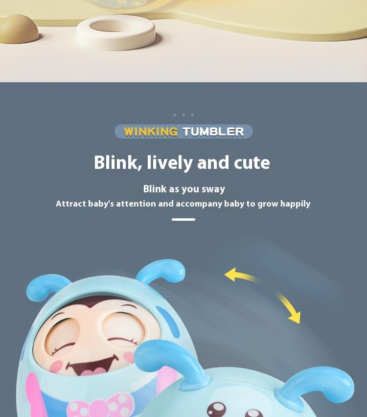 Product Introduction of Children's Nodding Winking Little Bee Roly-Poly Baby Soft Ear Teething Bell Soothing Rattle Roly-Poly 4