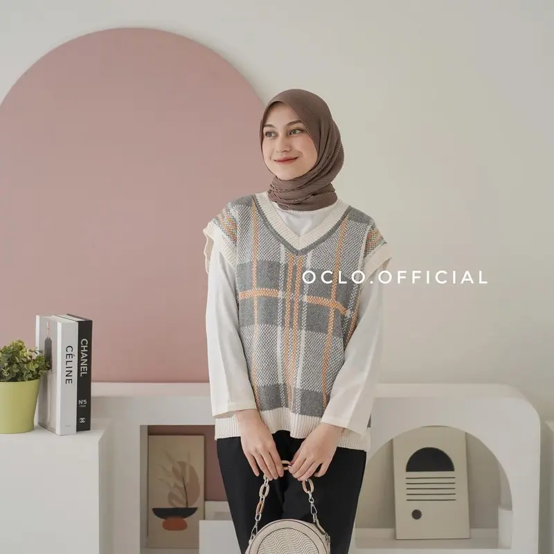 Oclo Saskina Vest | Rompi Vest Rajut Wanita Jumbo XXL 6