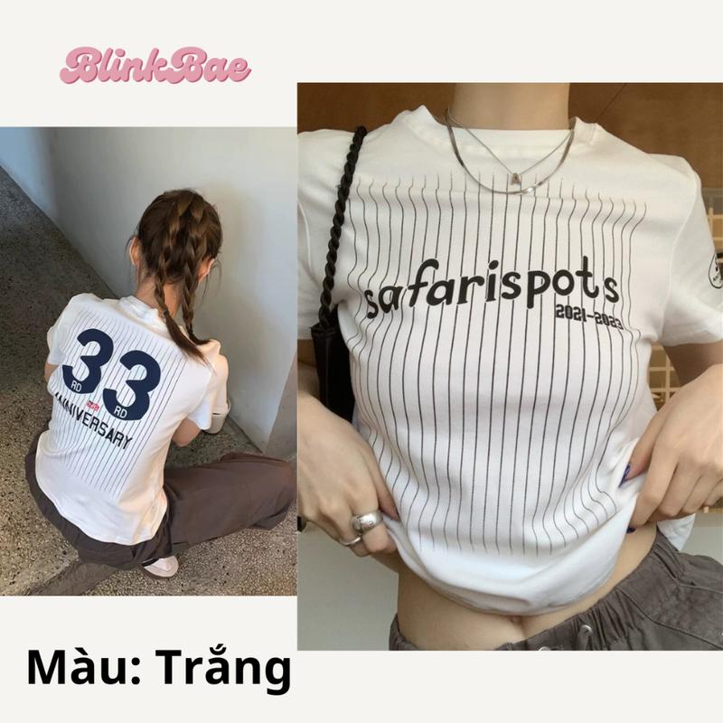 Áo Baby Tee 33 Anniversary Nữ BlinkBae Chất Liệu Cotton Cao Cấp Thiết Kế Thanh Lịch Thời Thượng 5