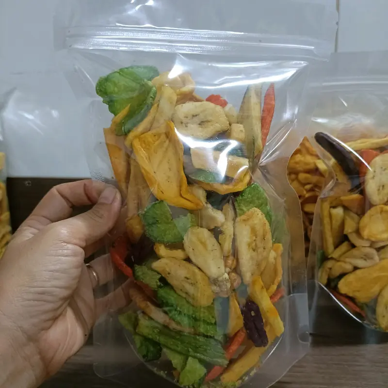Combo1kg : 5 túi trái cây sấy thập cẩm hàng loại Nguyên A giòn ngọt thơm ngon Ăn vặt  Snack Food 5