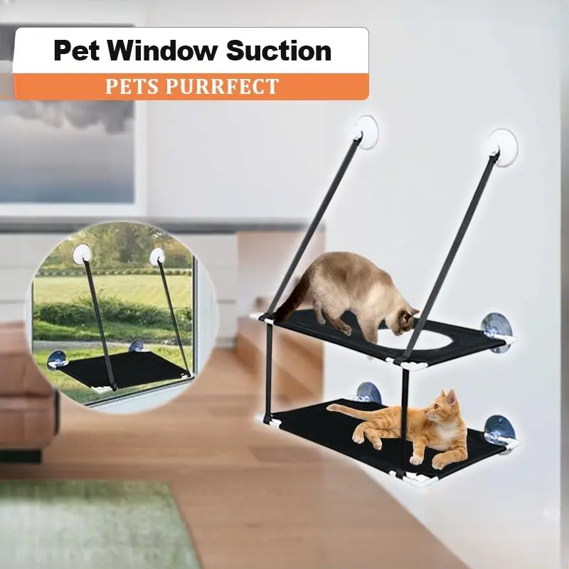 Pets Purrfect Cat Hammock Window Mounted Hanging Comfortable Bed