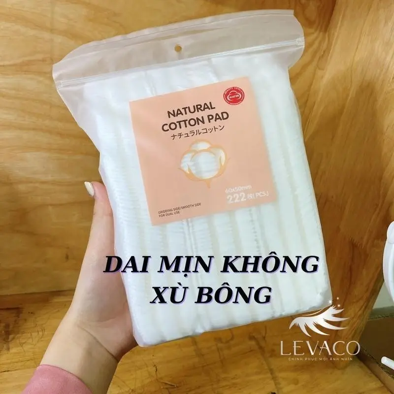 Bông Tẩy Trang Cotton Pads 222 Miếng Vuông Chăm Sóc Da Mặt Dụng Cụ Làm Đẹp-BTT04 LEVALASO 1