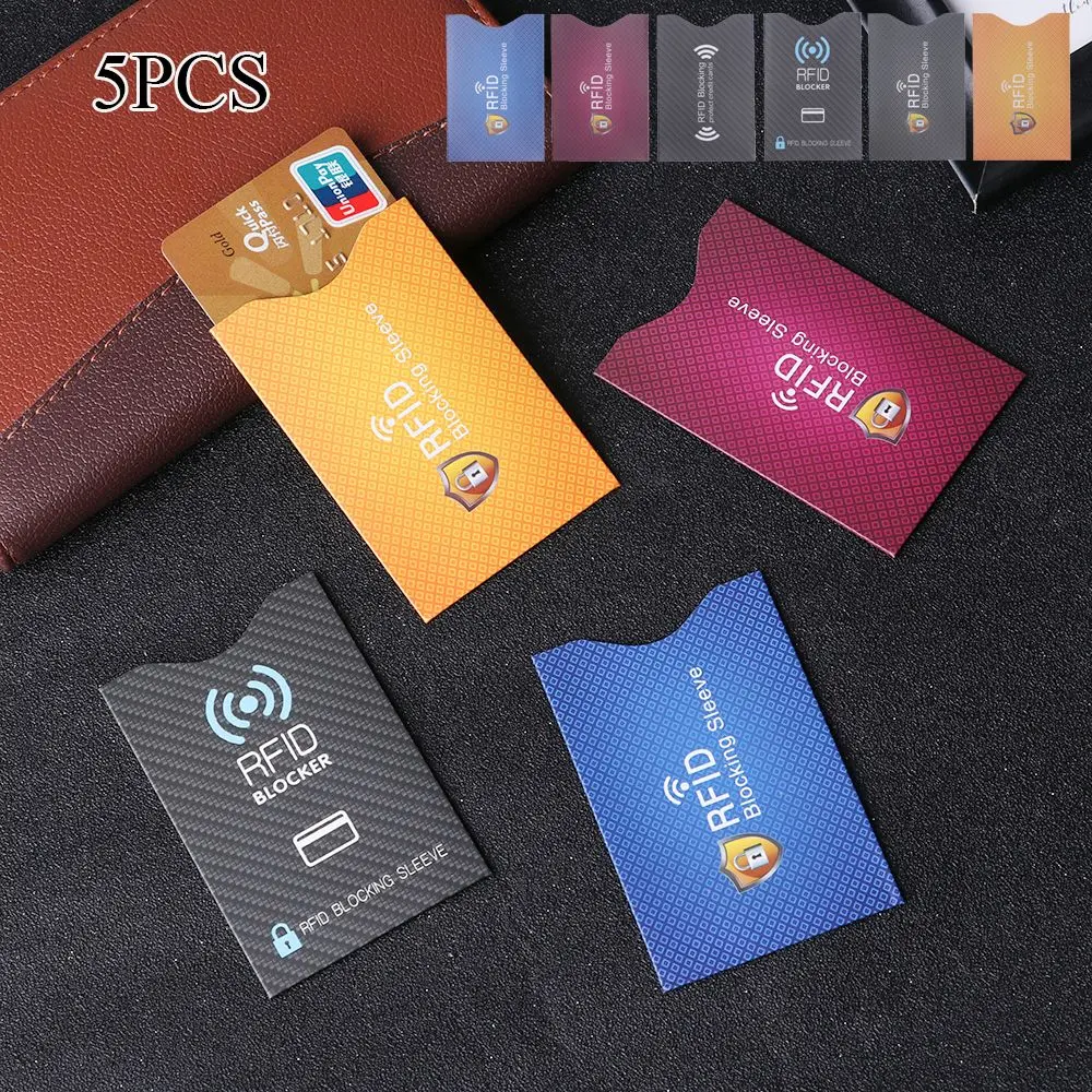 5PCS New Bank Credit Cards Anti-theft Blocking Sleeve Card Holder Protect Case Cover RFID Blocker