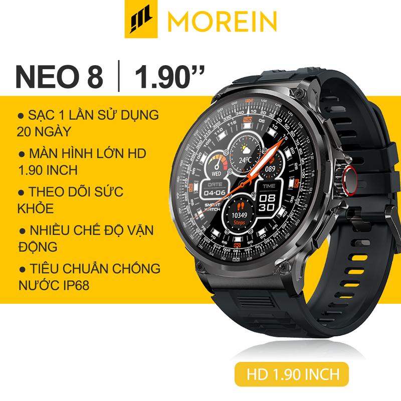 [TẶNG DÂY ĐEO] Đồng Hồ Thông Minh Thể Thao, Màn Hình Lớn 1.9", Pin Dùng Lên Đến 20 Ngày, Nhiều Chế Độ, Theo Dõi Nhịp Tim, Huyết Áp, Chống Nước - Model NEO8 Smartwatch Bluetooth Watch Không Kem Sim dongho  hot trend