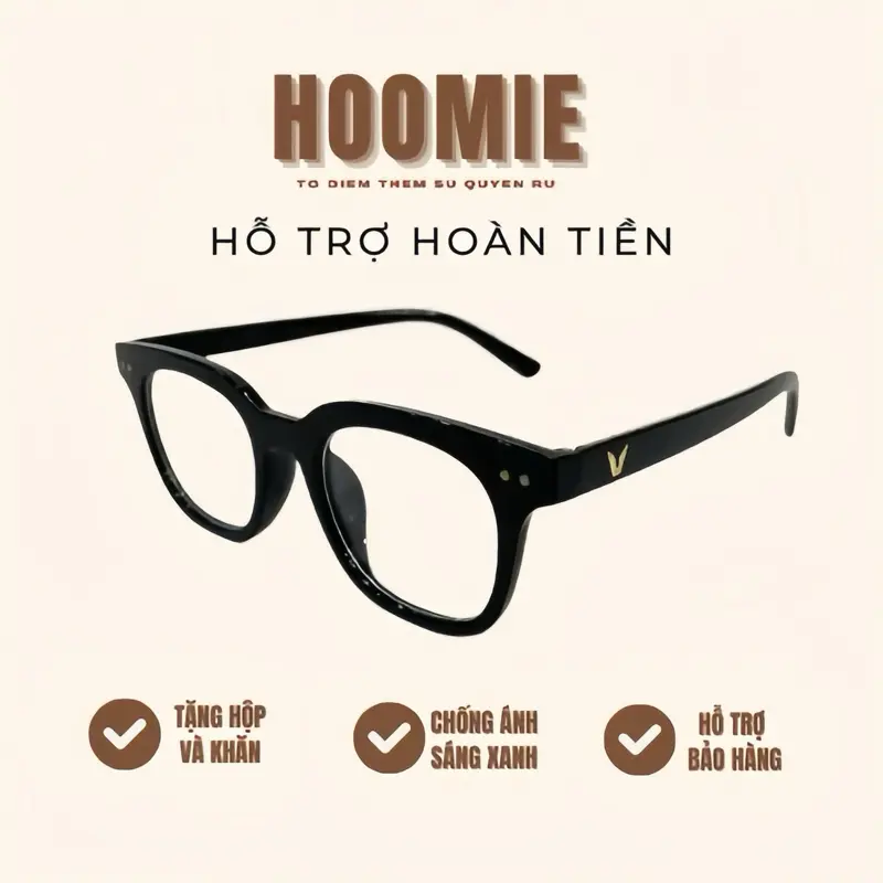 Kính chữ V cao cấp nhà HOOMIE kiểu dáng Unisex, cân mọi khuôn mặt Mắt Kính