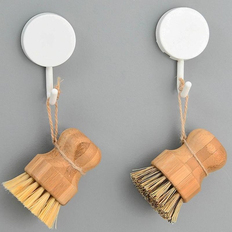 haesdo Household Pot Pan Scrubber Cleaner Rust Pot Net Brus Palm Pot Brush Dish Washing Brush Bamboo Dish Scrub Brushes 4