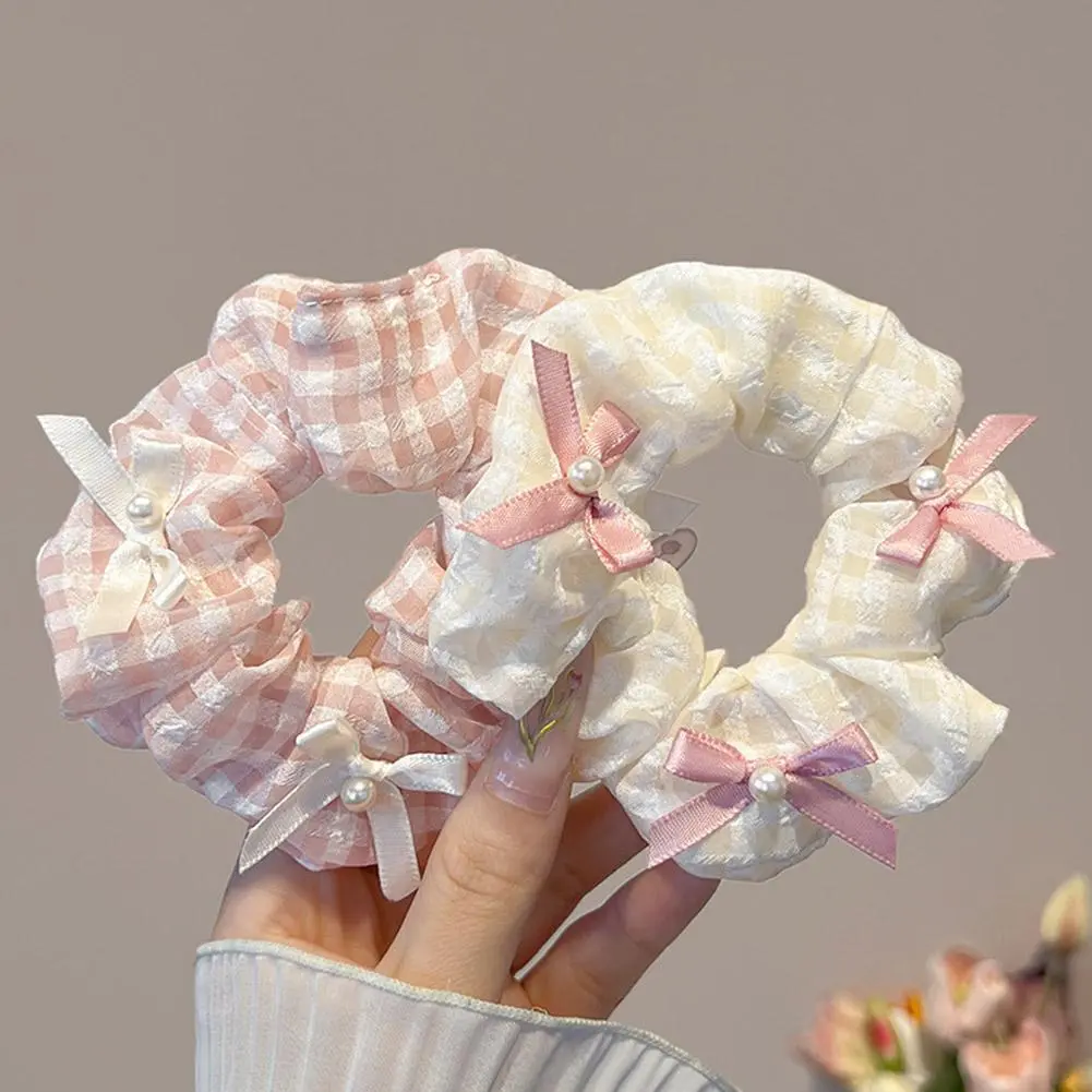 Scrunch Scrunchies, Nơ Ren Sợi, Siêu Thanh Lịch, Dành Cho Nữ, Dễ Thương, Làm Bằng Vải, Dây Buộc Tóc Nơ