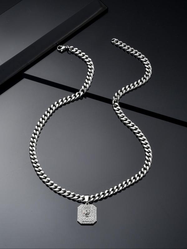 Men's Lion Design Pendant Necklace, Stainless Steel Jewelry for Party, Daily Clothing Decor, Trendy All-match & Exquisite Jewelry for Birthday Gift 3