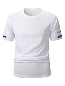 Men's Round Neck Short Sleeve Tee, Regular Fit Casual Crew Neck T-Shirt for Summer, Fashion Men's Top for Daily Wear