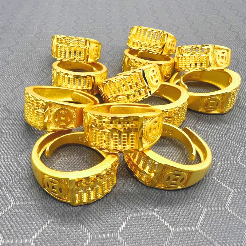 Fashion Abacus Ring Open Men's and Women's Copper Abacus Ring
