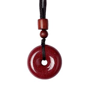 Loket Gancu Keamanan Cinnabar Pasir Emas Ungu, Loket Kalung Hadiah Pesta Tahun Zodiak, Sesuai untuk Pasangan, Barang Kemas Lelaki dan Wanita, Kalung Jewelry Charms