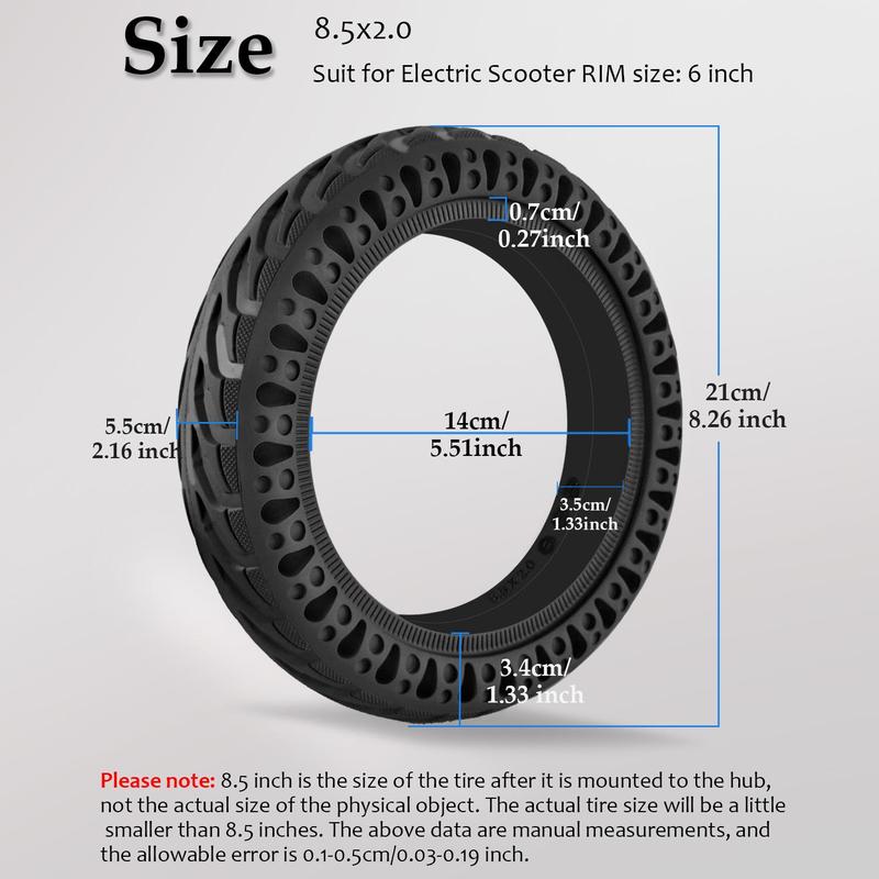 Product Introduction of 8.5x2.0 Inch Solid Tire, Honeycomb Shock Absorption Scooter Tire, Replacement Wheel for iScooter S9pro VOLPAM SP03 Scooter 1