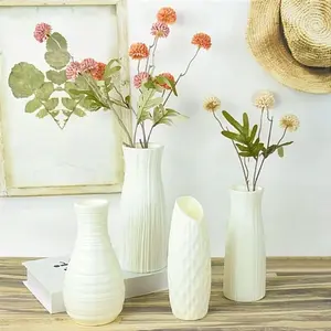 Vas Bunga Plastik Putih Aesthetic
