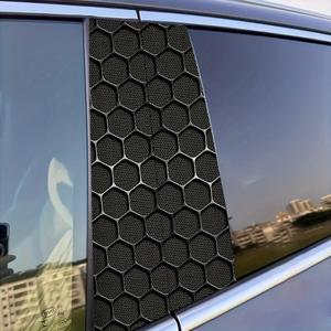 Calcomanía para B-pilar de coche con patrón de panal, 2 piezas por juego, calcomanía decorativa para ventana de coche, fácil de aplicar, calcomanía de modificación para puerta de coche, accesorios exteriores para coche