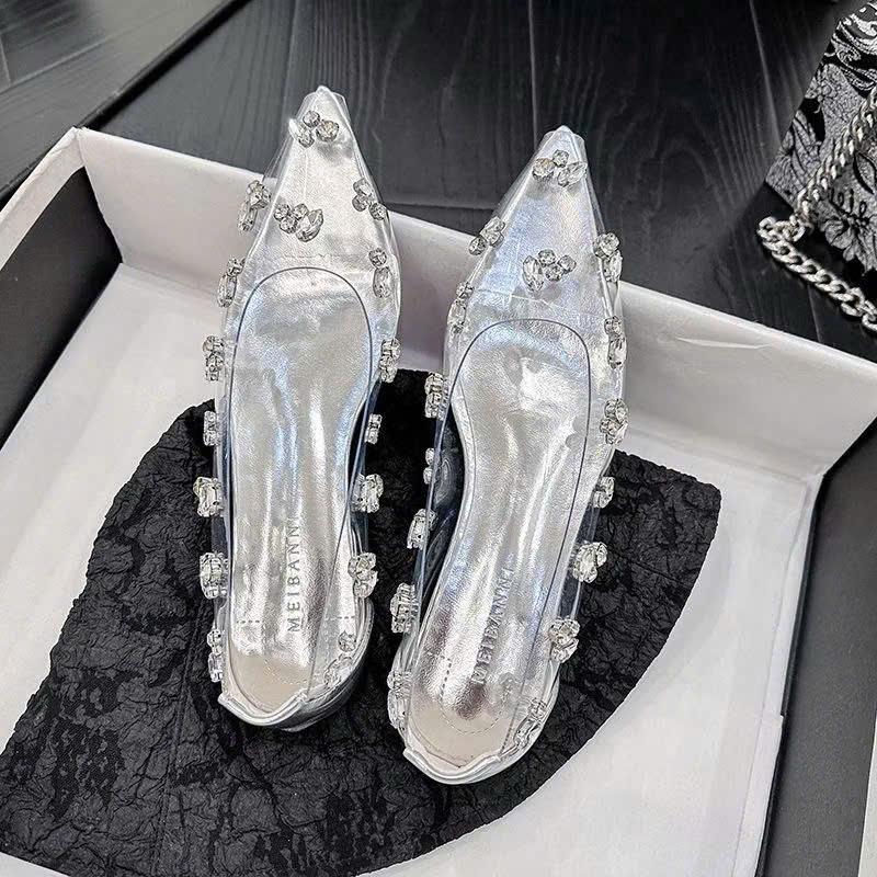 Product Introduction of Bệt Mũi Nhọn Đính Đá Xinh Xắn Thời Trang Nữ Đủ Size Shoes Nhung 8