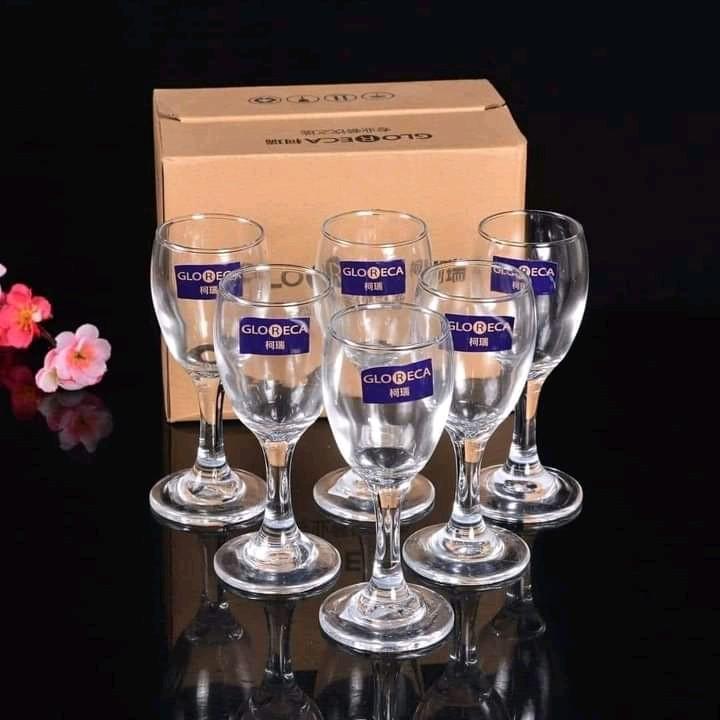 bộ 6 ly uống rượu vang thủy tinh pha lê đẹp