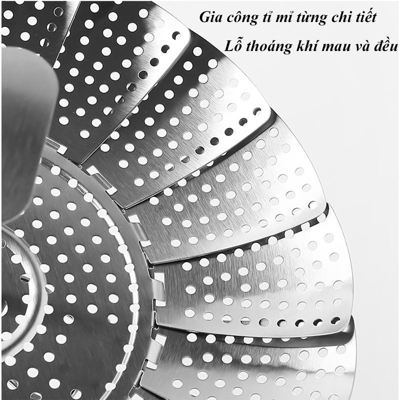 Product Introduction of Xửng hấp Inox cao cấp Vỉ hấp đa năng, mở rộng hoặc thu nhỏ tùy ý phù hợp với hầu hết các loại xoong nồi 10