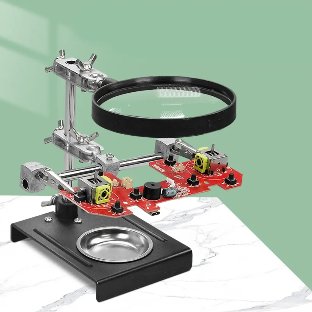 Trạm Hàn Tay Trợ Giúp, Kính Lúp 5X Có Kẹp Phụ, Bộ Dụng Cụ Sửa Chữa, Phù Hợp Để Lắp Ráp Hàn