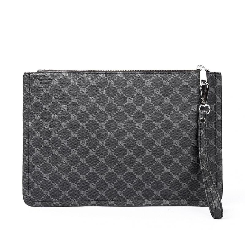 Product Introduction of New Men's Personalized Clutch Chessboard Grid Contrast Color and Versatile Trendy Clutch Large Capacity Mobile Phone Bag Wholesale 18