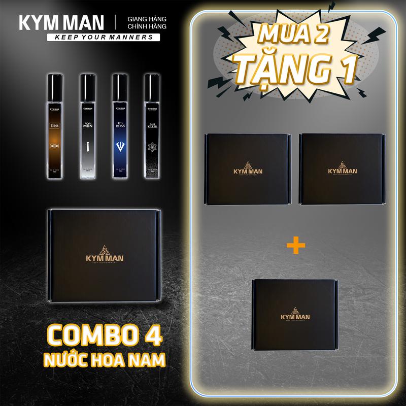    Mua 2 COMBO TẶNG 1 COMBO   Hộp Combo 4 Nước Hoa Nam Z-IN4 + I'M BOSS + FOR MEN + DARK KILLER -  Thương Hiệu KYM MAN Perfume Cosmetic Xịt Thơm 
