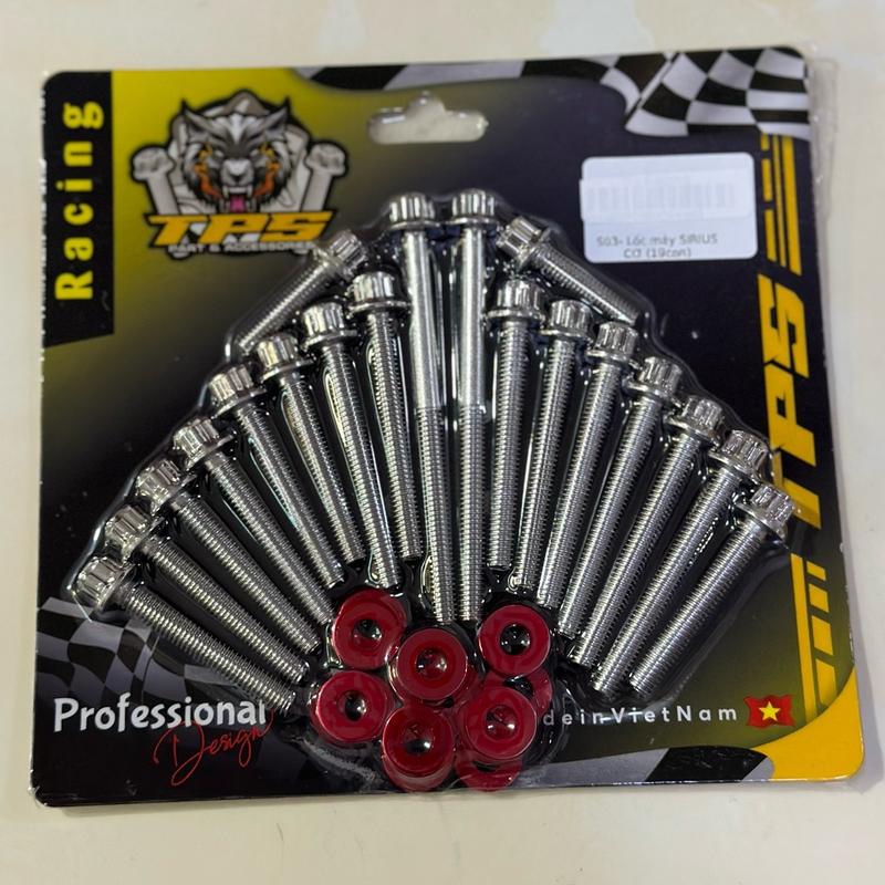 Ốc lốc máy mẫu Bông S3 Thương hiệu TPS chất liệu inox 304 cao cấp (Có sẵn lông đền và tặng kèm khăn 3M) Phụ Tùng xemay ốc inox