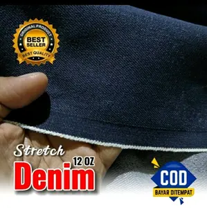 Kain JEANS Denim Stretch  12 Oz Grade A per 1.25 Arahan Celna Jeans, Jaket, Rompi, Bahan Tas, Backdrop dan Bahan lainnya Polos