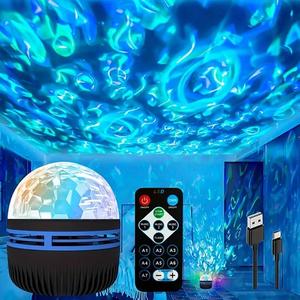Starry Sky Projector Night Light, USB Powered Wave Projector Night Light with Remote Control, Decorative Lights for Home, Lighting, Room Decor, LED Projector Lamp, Mini Projector, Projector Portable