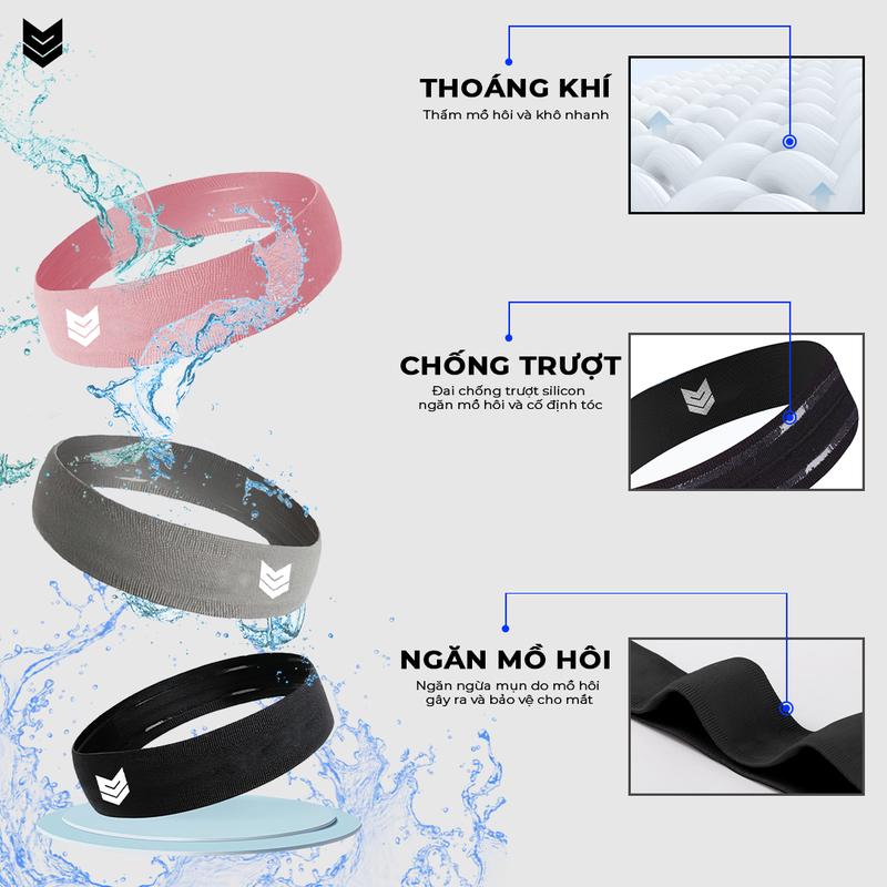 Băng đô thể thao Redikick chống trượt, chặn mồ hôi, co giãn headband Chơi Bóng Rổ, Pickle ball, Tennis, Bóng Đá, Chạy Bộ, Tập Gym, Sport - 40mm 6