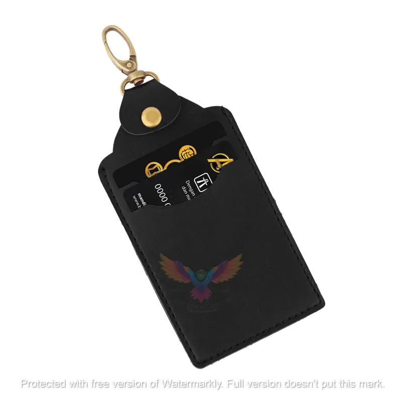 QUICK - NAME TAG KARTU NAMA ID CARD KULIT KANTOR 3 SLOT LANYARD ELEGANT KANTOR 3