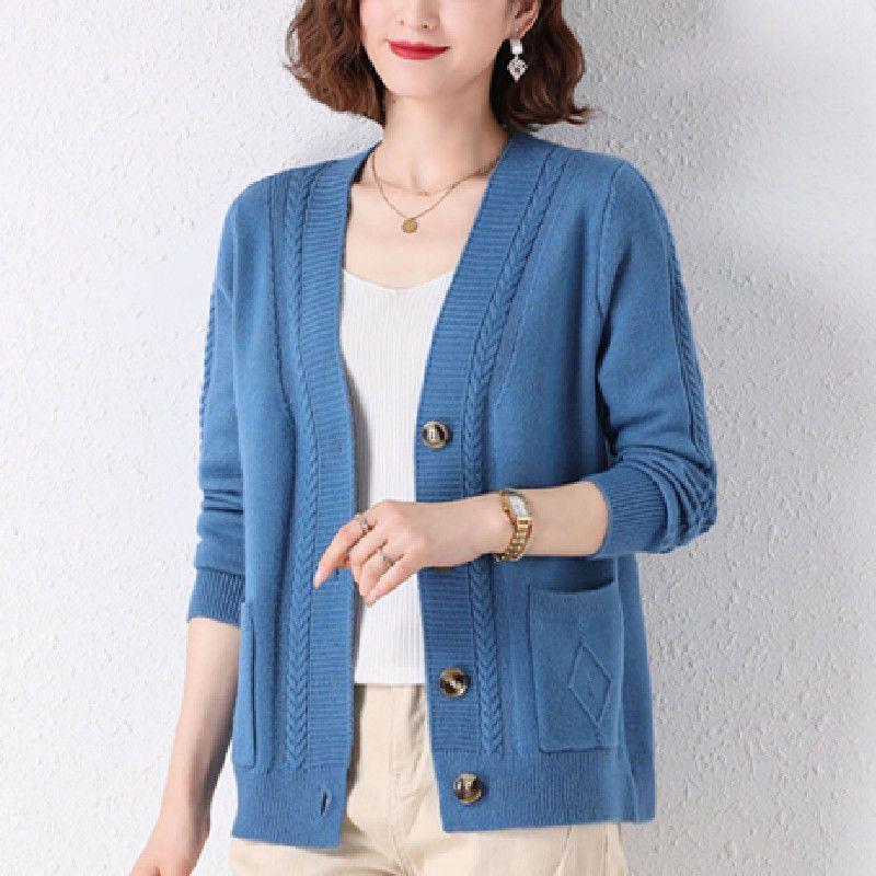 Áo Cardigan Len Cho Mẹ TRUNG NIÊN, Dành Cho Nữ, Hàng Mới Về Mùa Xuân Và Mùa Thu 2025, Phong Cách Phương Tây, Có Thể Mặc Ngoài Trời, Áo Khoác Nhỏ Dệt Kim Thời Trang, Áo Dáng Rộng 7