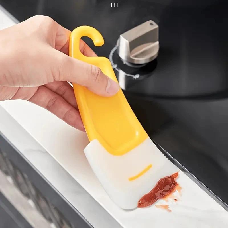 Product Introduction of Cleaning Spatula Kitchen Scraper Soft Blade Scraper Brush Dirty Pan Pot Dishes Cleaner Tools Cooking Baking Tool Kitchen Gadget 19