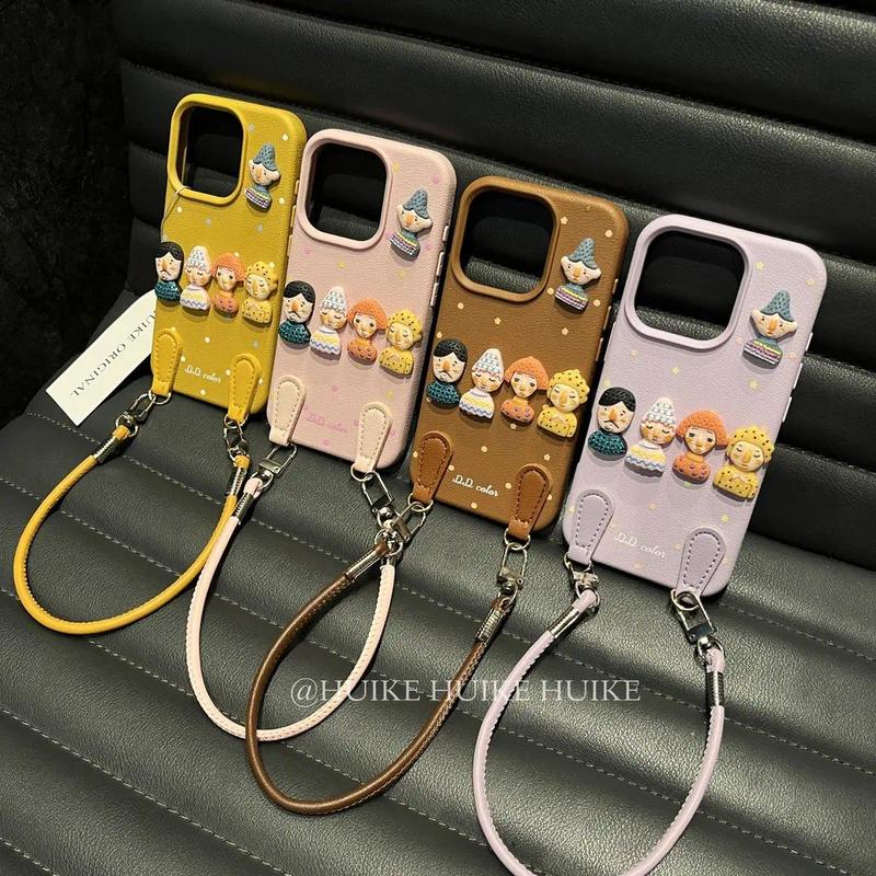  Ốp Điện Thoại Có Dây Đeo Búp Bê Chấm Bi Hàng Mới Về Tương Thích Với iPhone 17 Pro MAX 11 12 13 14 15 16 17Pro MAX Và 17Air 15Plus Ốp Dễ Thương 