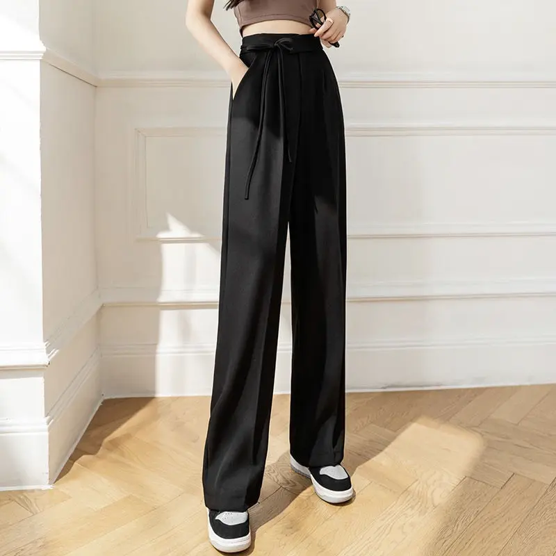 Quần ống rộng thắt dây nơ vải Ruby dài 100cm Mã M015 Nữ Women Pants 4