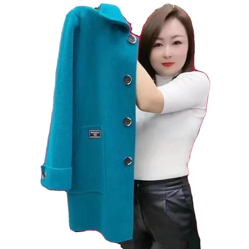 Áo Khoác Len, Cao Cấp, Dành Cho Phụ Nữ Trung Người Già Và Cao Tuổi, Phong Cách Phương Tây Phong Cách Hàn Quốc, Dáng Rộng Rãi Và Ấm Áp, Thích Hợp Cho Mùa Thu Và Mùa Đông, Trang Phục Của Mẹ Top Women 4
