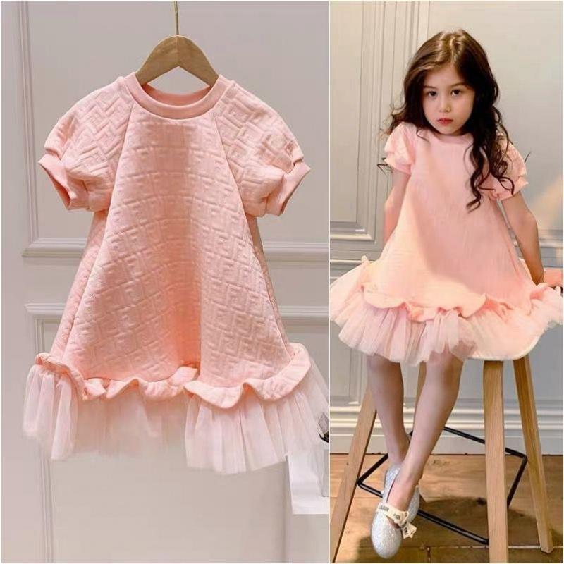  Váy Bé Gái Phong Cách Phương Tây ngắn Tay Chất Liệu Lưới Thích Hợp Cho Mùa Xuân Và Mùa Hè Cỡ Trung Bình Và Lớn Váy Công Chúa Màu Hồng Hàng Mới Về Cho Bé Gái 