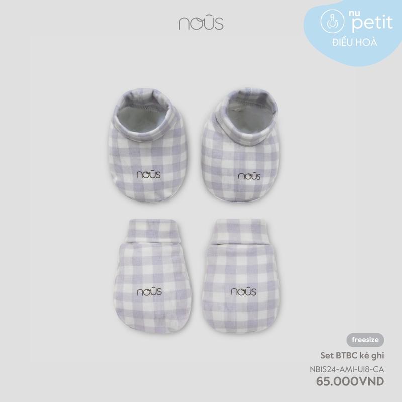 [Nous phụ kiện] Set bao tay bao chân, mũ cho trẻ sơ sinh Nous phối màu, họa tiết (cho bé dưới 5kg)