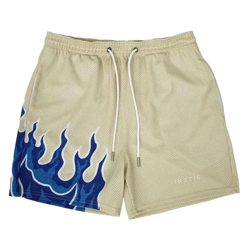 Product Introduction of Kinetic Shorts for Men, Fashion Brand Flame Shorts for Fitness Running Basketball Mesh Quick Dry Casual Summer 13