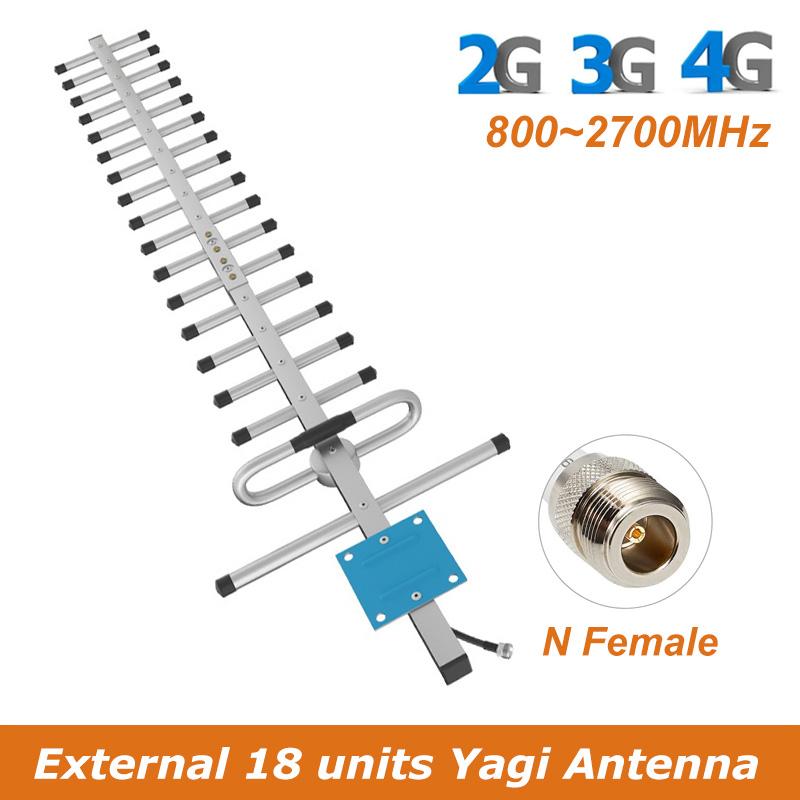 Yagi Antenna External 2G 3G 4G LTE 800-2700MHz 20dBi 18units Long Foldable N-Female Connector Works for Mobile Signal Booster, 4G Modem, wifi Router 1