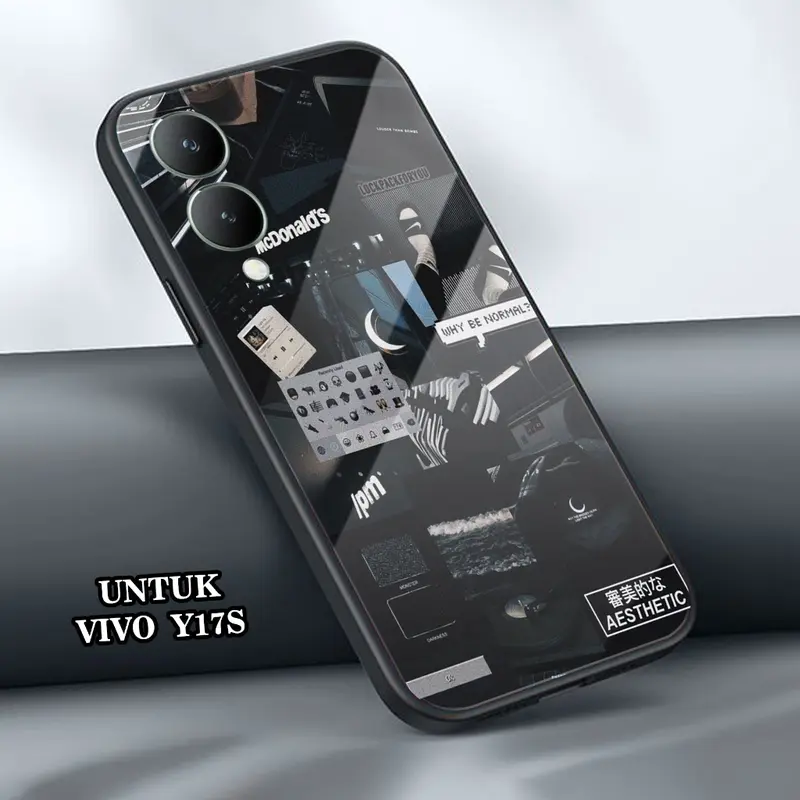 Case VIVO Y17S - Casing Hp VIVO Y17S - Motif ( AESTHETIC ) - Silikon Hp  VIVO Y17S - Softcase Glass Kaca - Case 2D Glossy - Kesing Hp - Hardcase Glossy - Case Terbaru - Cassing - Cod 4