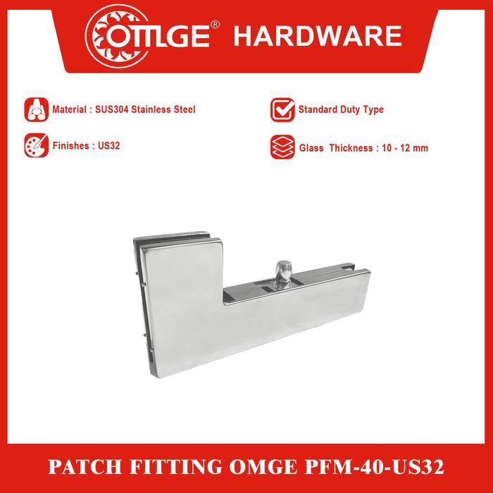 Gambar Patch Fitting/Penjepit Kaca OMGE PFM-40-US32 dari OmgeHardware Kota Administrasi Jakarta Utara Tokopedia