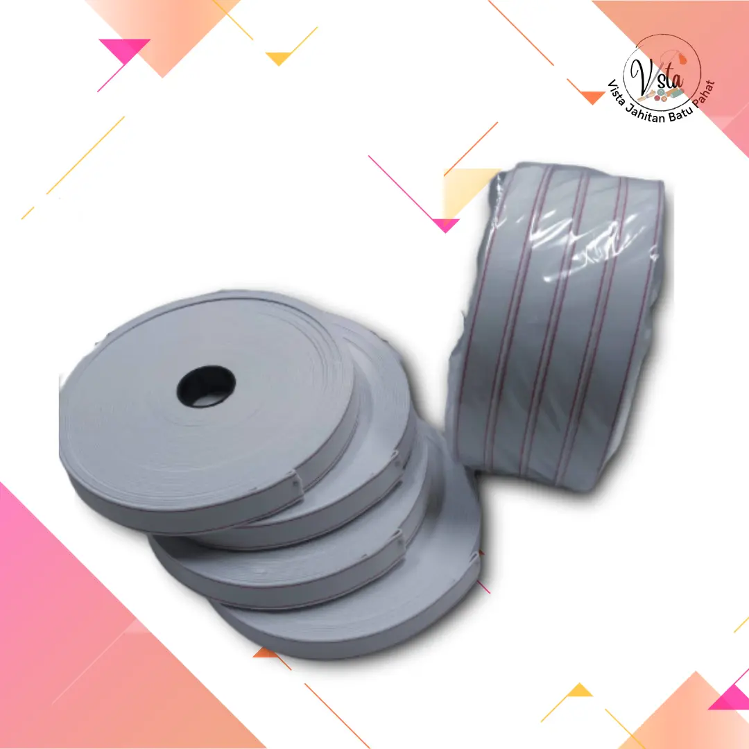 GETAH PINGGANG 4ROLL RED/PINK LINE  1 INCI, 3/4 INCI ,1/2 INCI